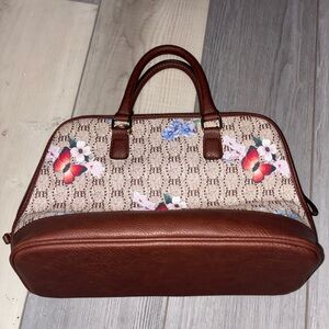 Bueno Brown Floral Satchel
